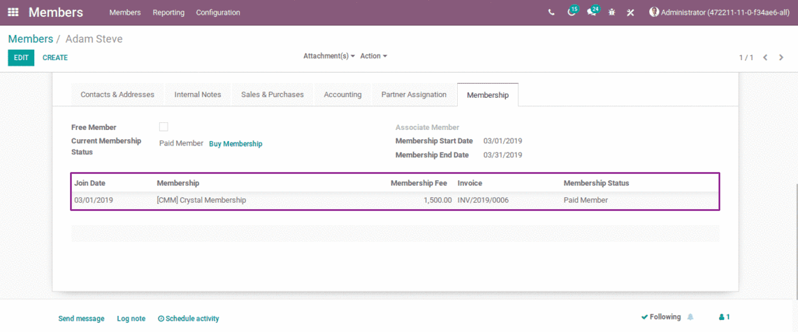 odoo-membership-management