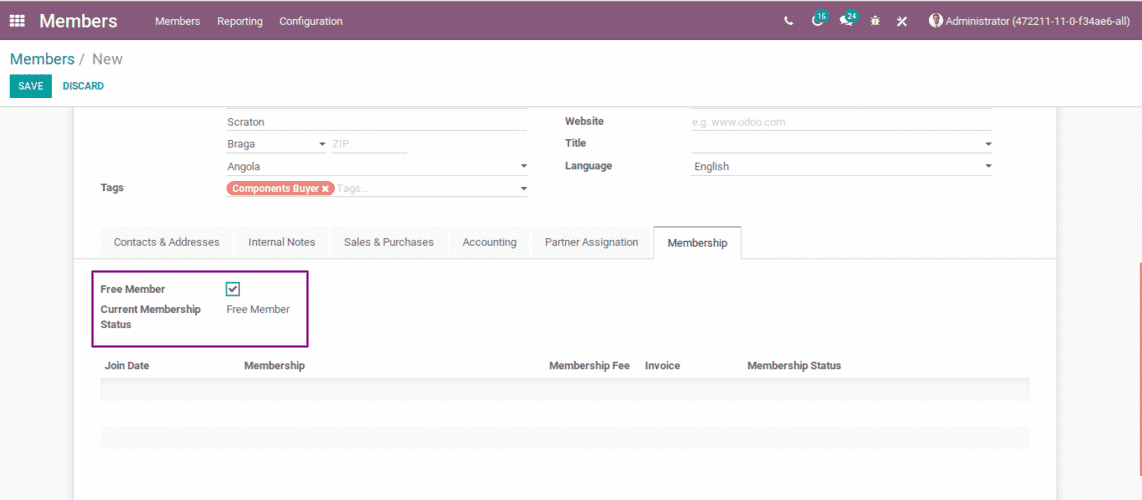 odoo-membership-management