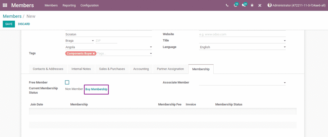 odoo-membership-management