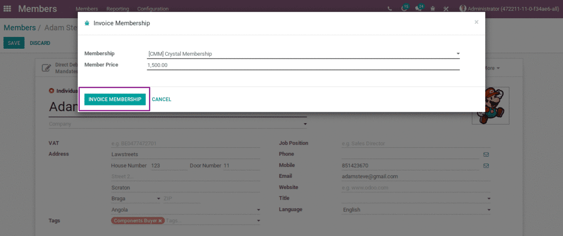 odoo-membership-management