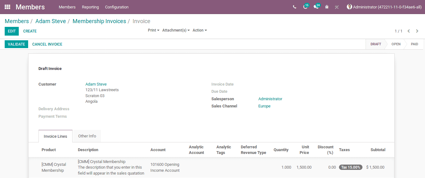 odoo-membership-management