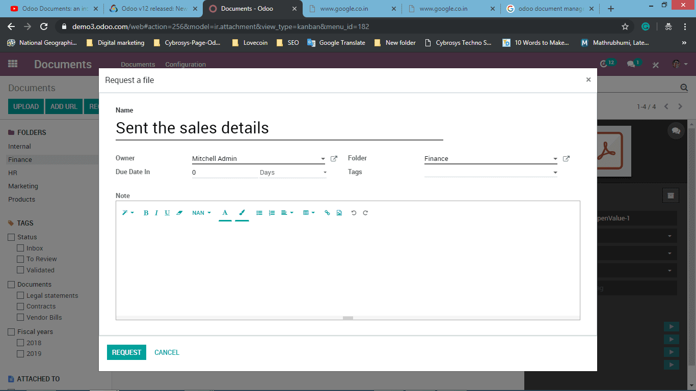 odoo v12 document management system-cybrosys