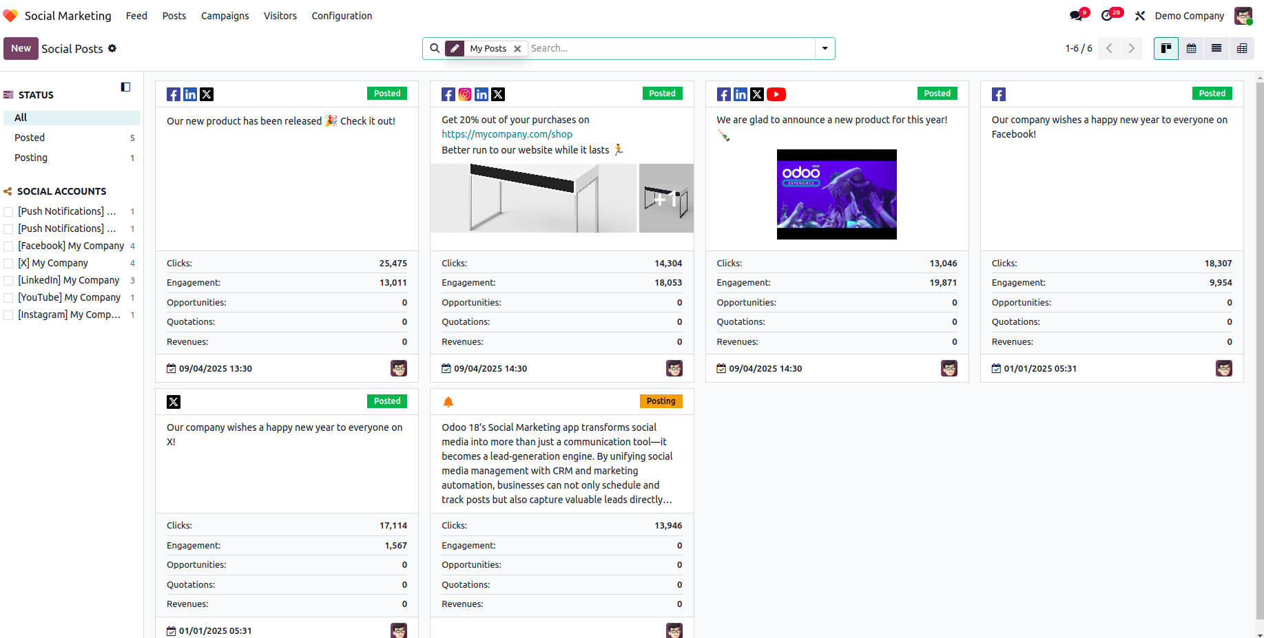 Overview Lead Generation via Social Marketing in Odoo 18-cybrosys