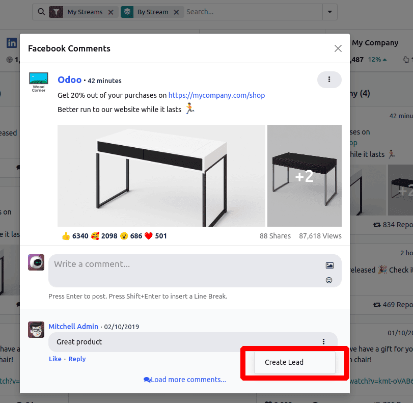 Overview Lead Generation via Social Marketing in Odoo 18-cybrosys