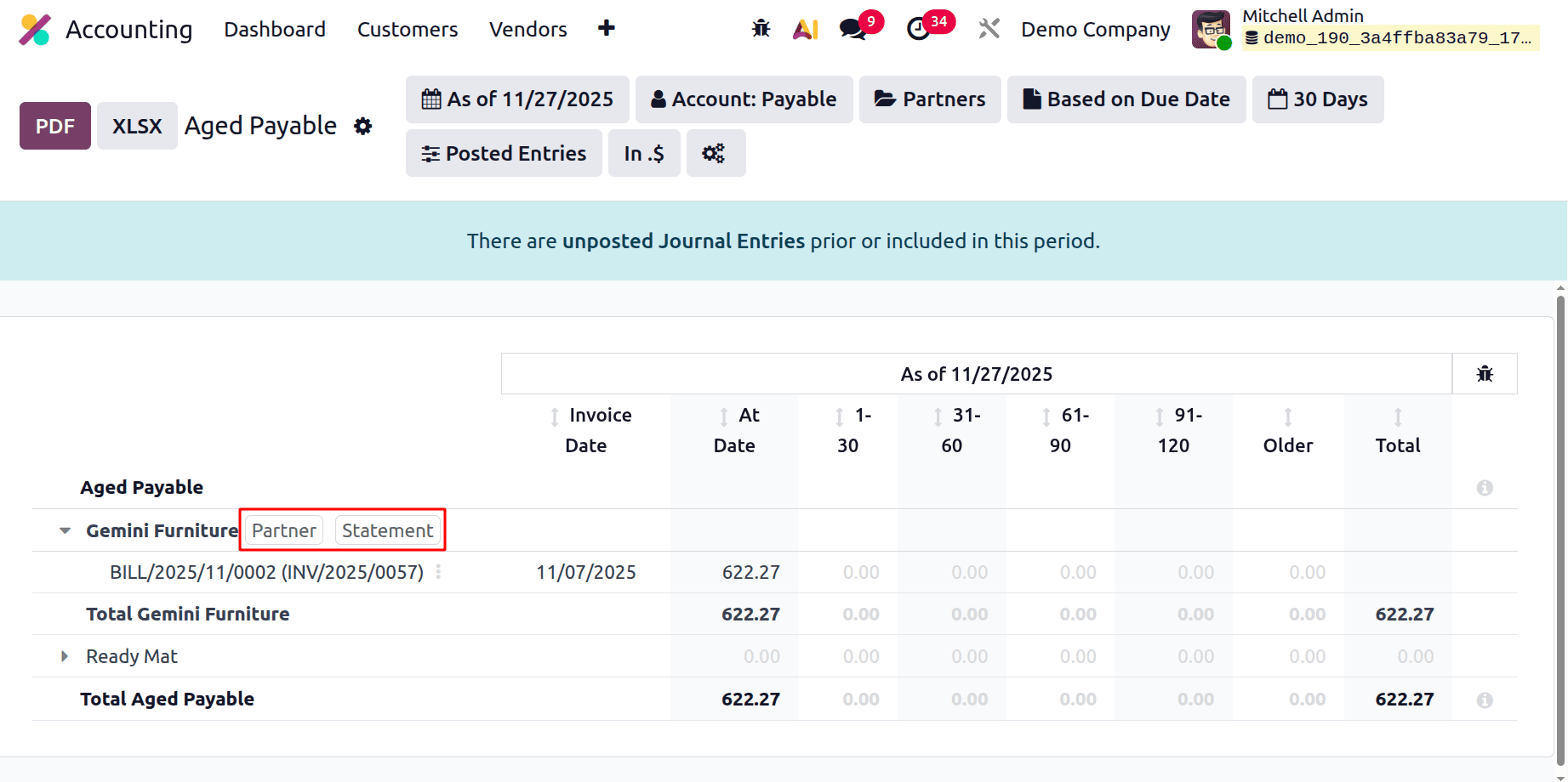 Overview of Aged Payable Insights in Odoo 19 Accounting-cybrosys