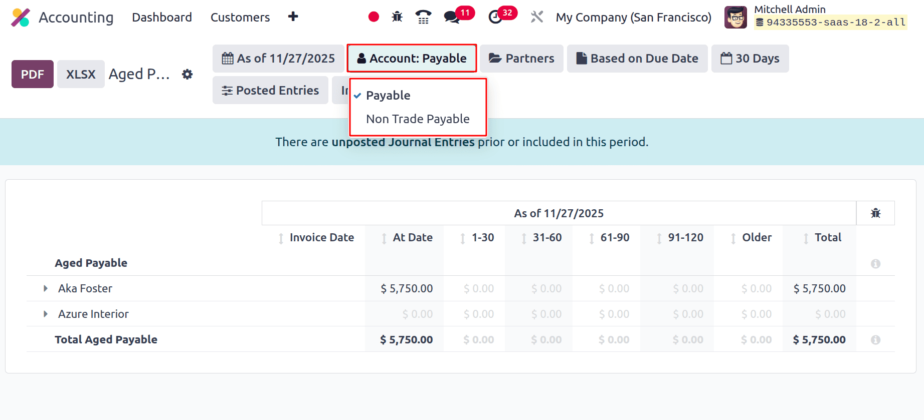 Overview of Aged Payable Insights in Odoo 19 Accounting-cybrosys