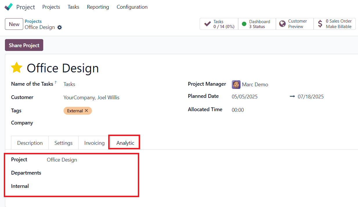 Overview of Analytic Accounting in Odoo 18 Project Module-cybrosys