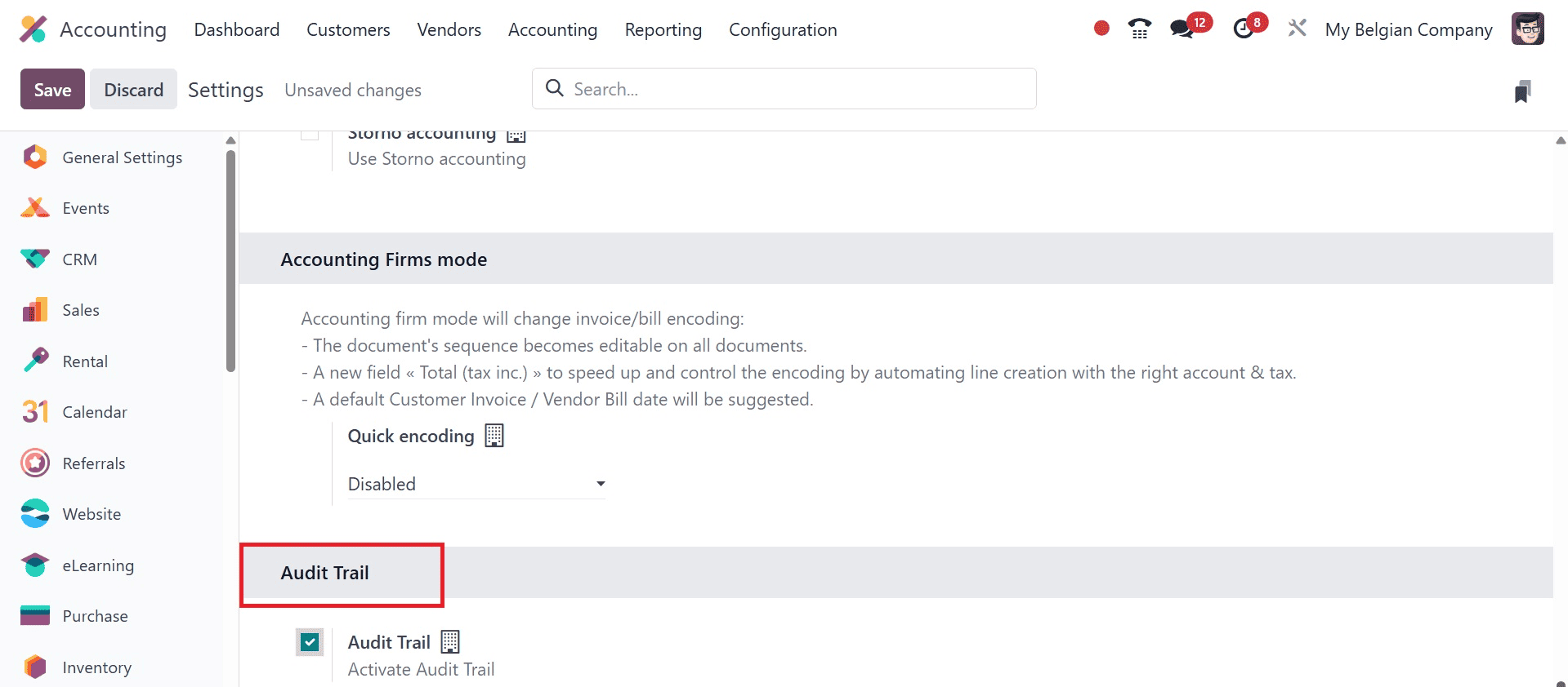 Overview of Audit Trail in Odoo 18 Accounting-cybrosys