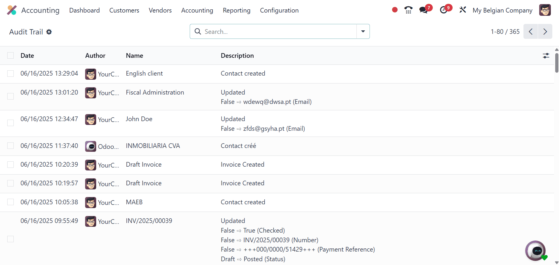 Overview of Audit Trail in Odoo 18 Accounting-cybrosys