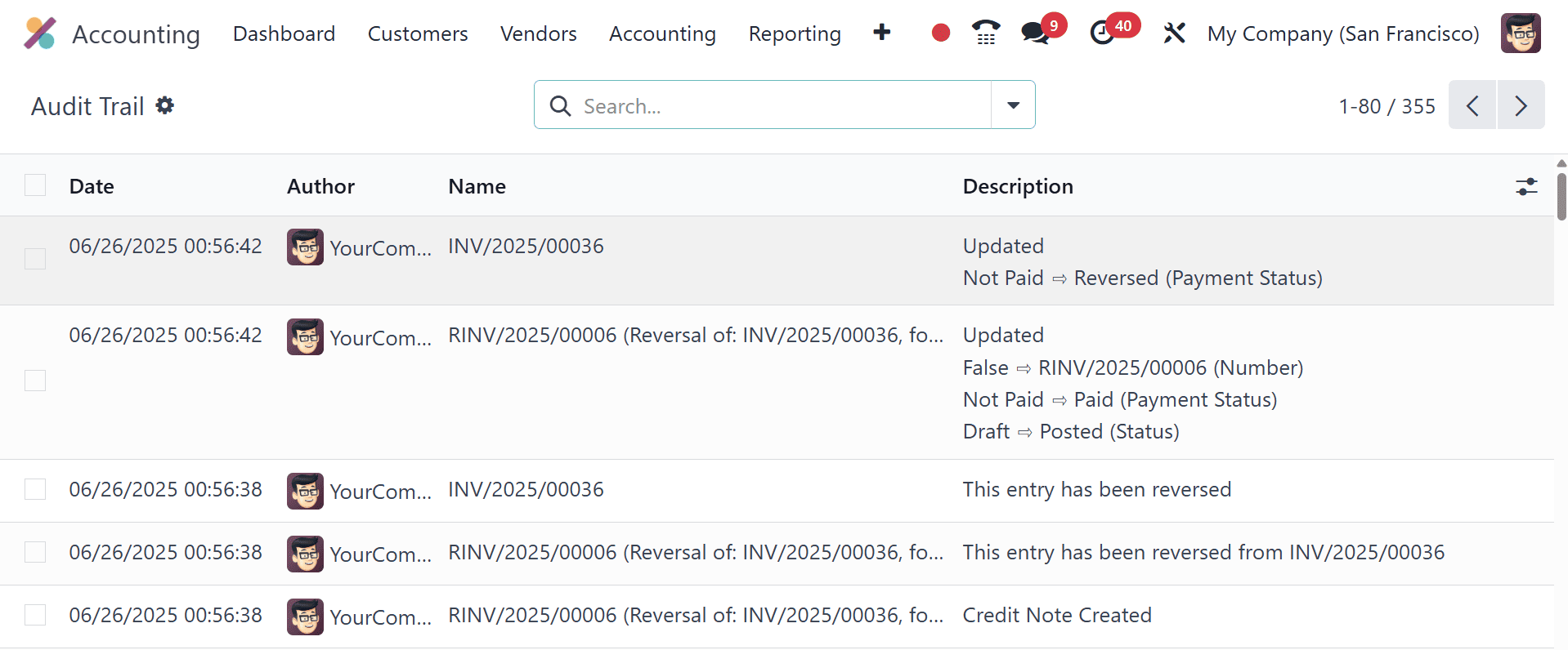 Overview of Audit Trail in Odoo 18 Accounting-cybrosys