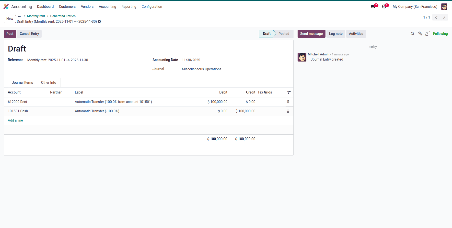 Overview of Automatic Transfers in Odoo 18 Accounting-cybrosys