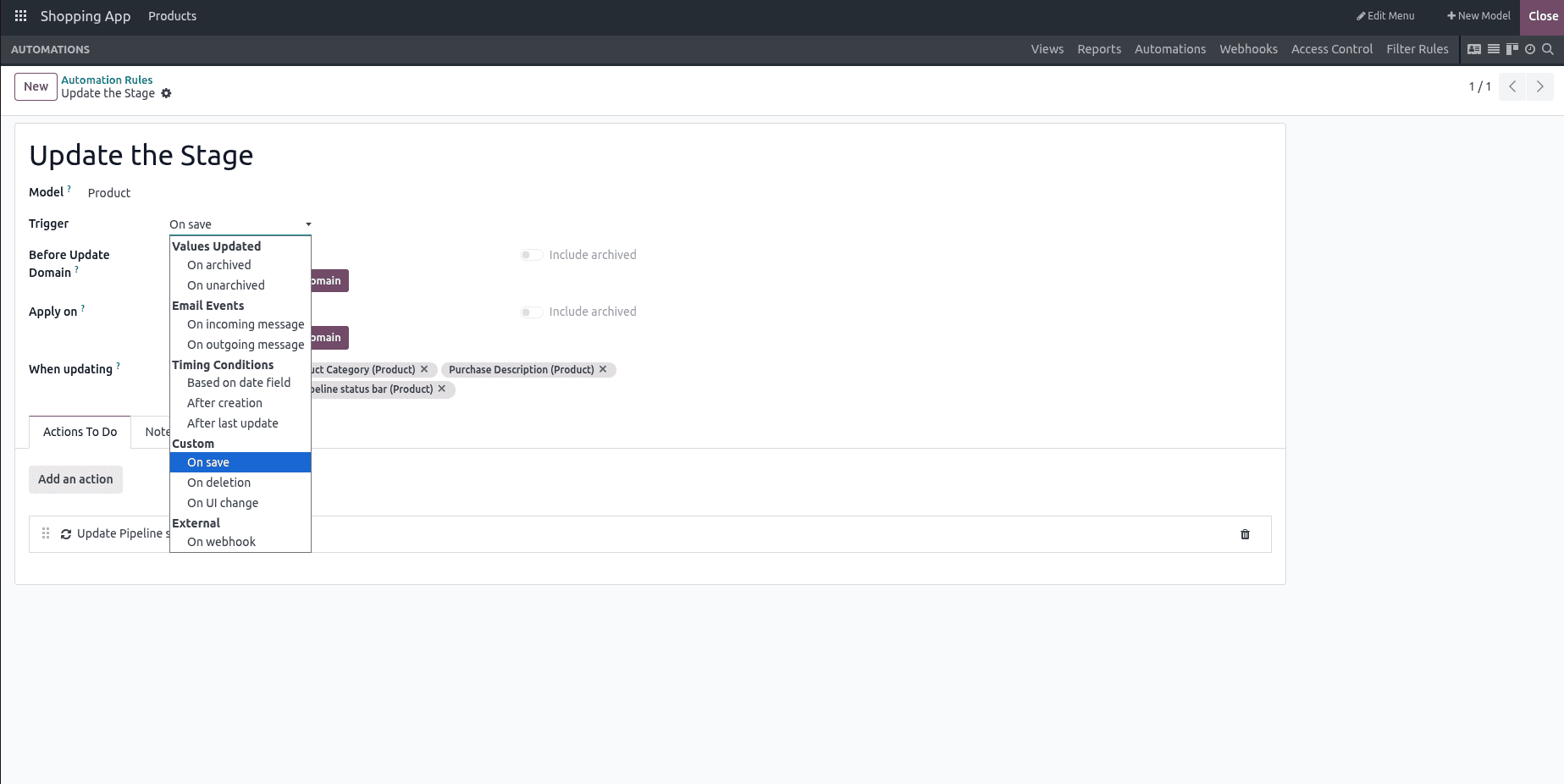 Overview of Automation and Filter Rules in Odoo 18 Studio Module-cybrosys