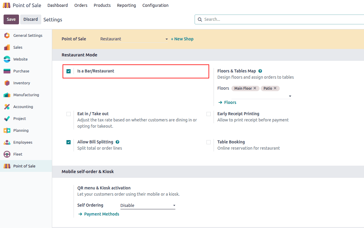 Overview of Bar or Restaurant Configuration in Odoo 18 Point of Sales-cybrosys