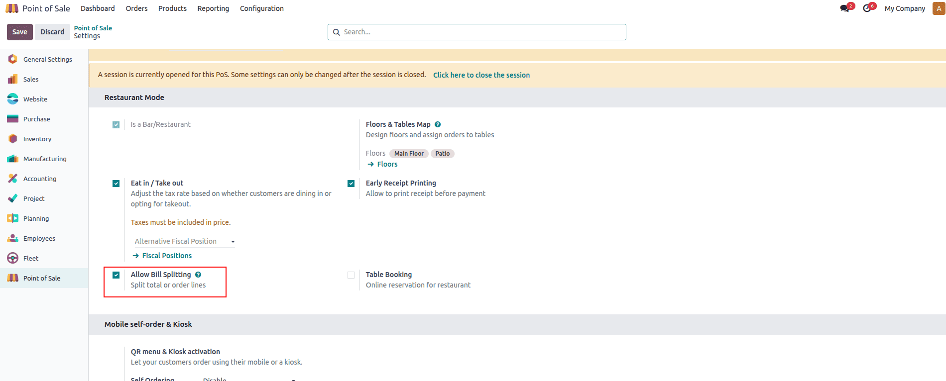 Overview of Bar or Restaurant Configuration in Odoo 18 Point of Sales-cybrosys