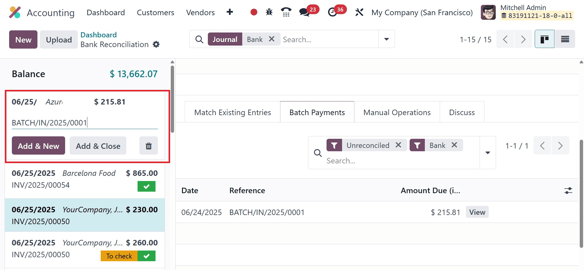 Overview of Batch Payments & Reconciliation with Odoo 18 Accounting-cybrosys