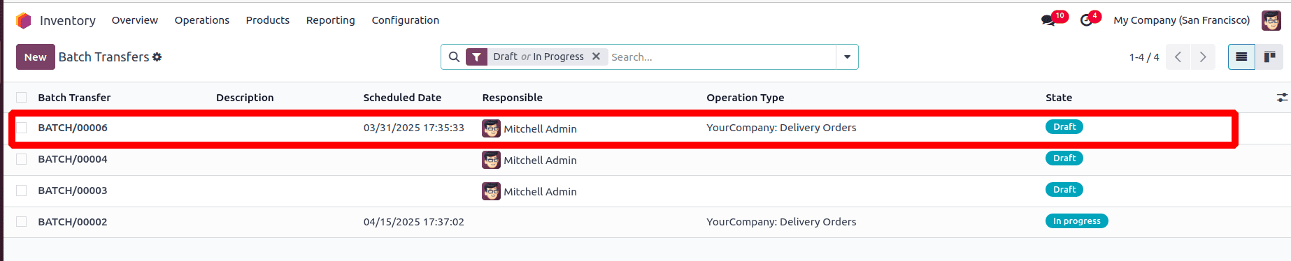 Overview of Batch & Wave Transfers in Odoo 18 Inventory-cybrosys