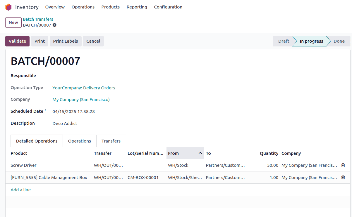 Overview of Batch & Wave Transfers in Odoo 18 Inventory-cybrosys