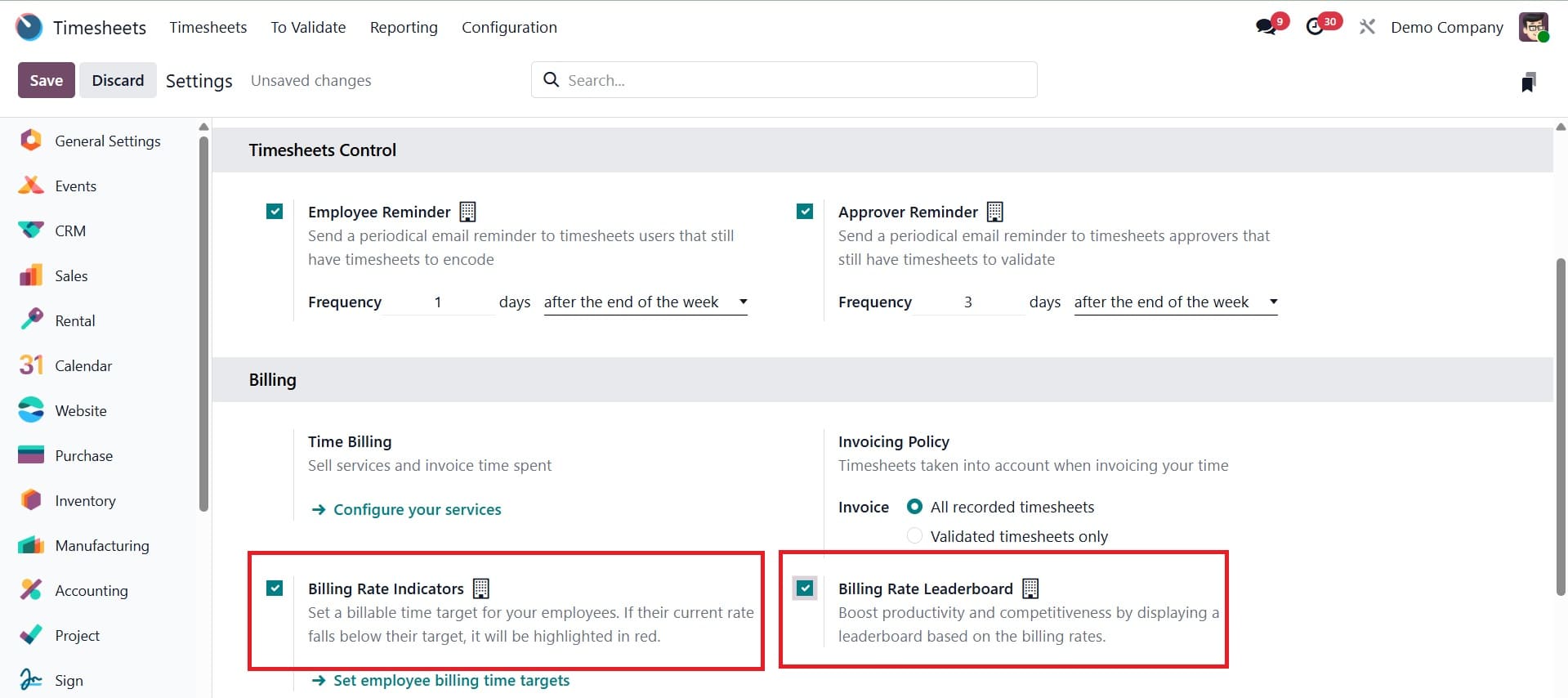 Overview of Billing Rate Target and Leaderboard in Odoo 18 Timesheet-cybrosys