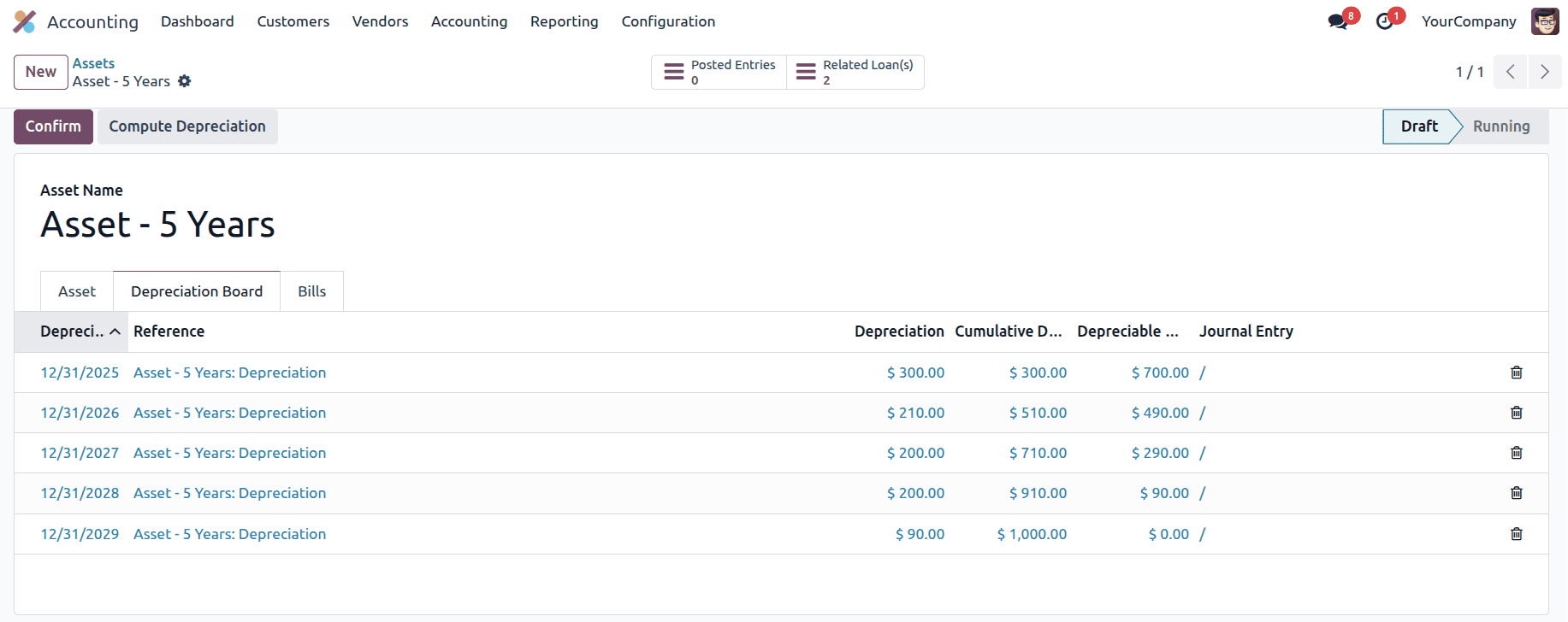 Overview of Calculations Based on Asset Depreciation Method in Odoo 18-cybrosys