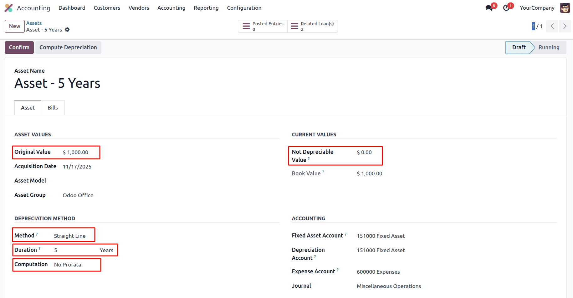 Overview of Calculations Based on Asset Depreciation Method in Odoo 18-cybrosys