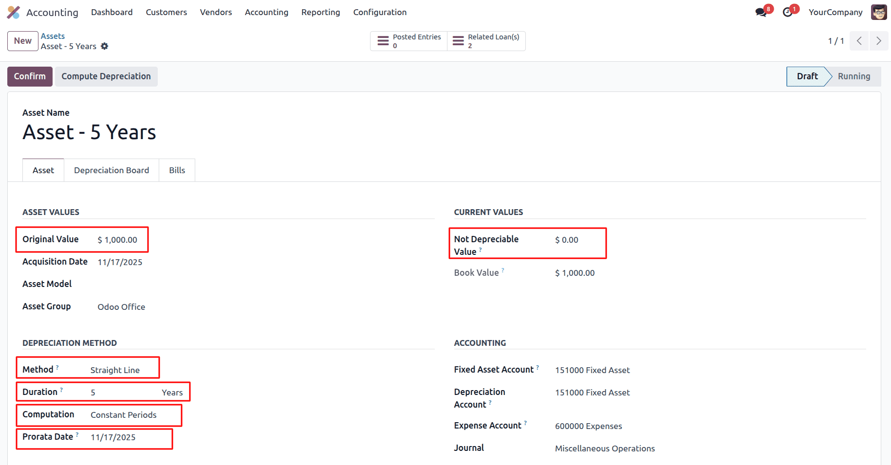 Overview of Calculations Based on Asset Depreciation Method in Odoo 18-cybrosys