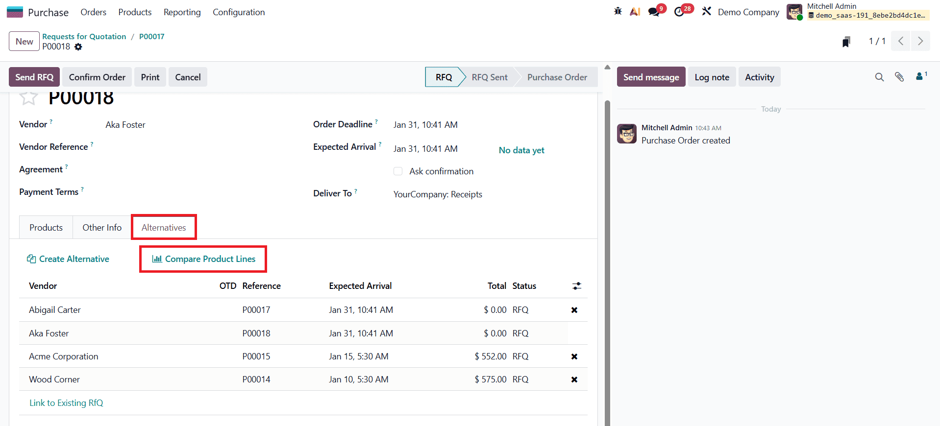 Overview of Comparing Quotation Prices for Smarter Purchasing in Odoo 19-cybrosys