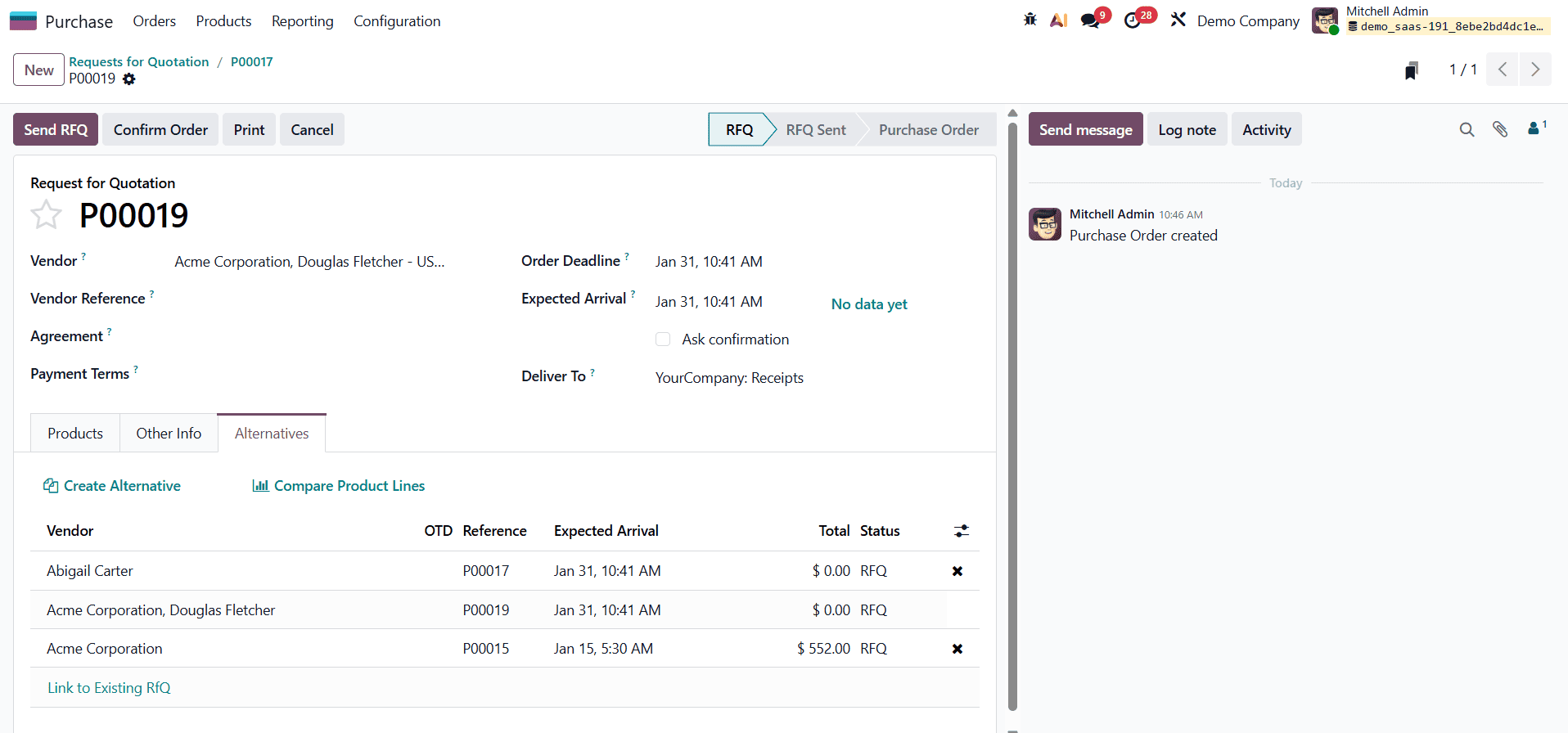 Overview of Comparing Quotation Prices for Smarter Purchasing in Odoo 19-cybrosys