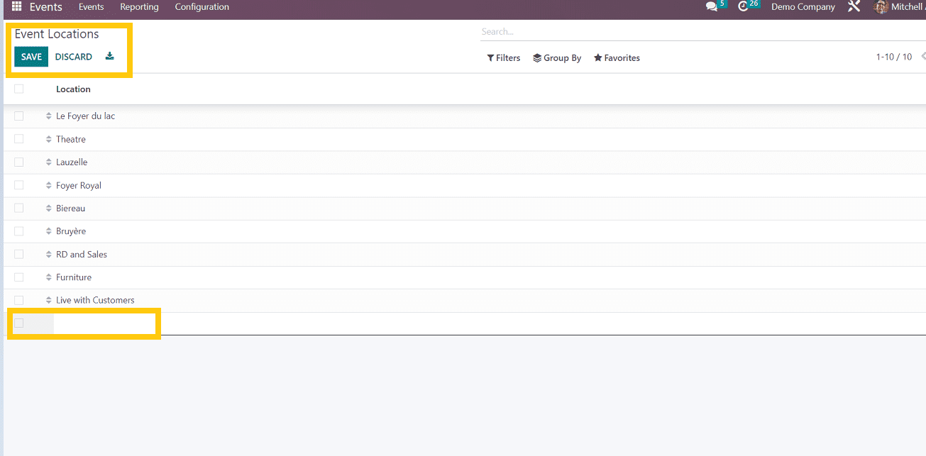 Overview of Configuration Menu of Odoo 16 Events App