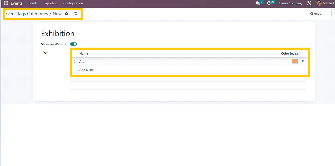 Overview of Configuration Menu of Odoo 16 Events App