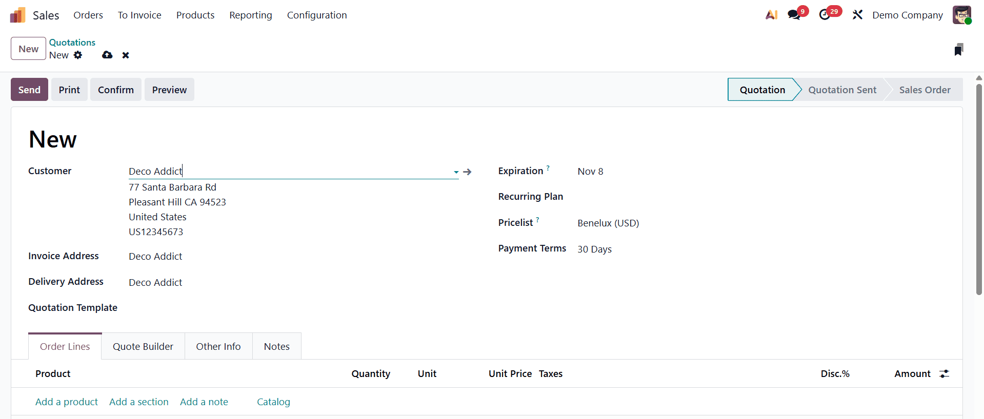 Overview of Controlling Quotation Validity Periods in Odoo 19-cybrosys