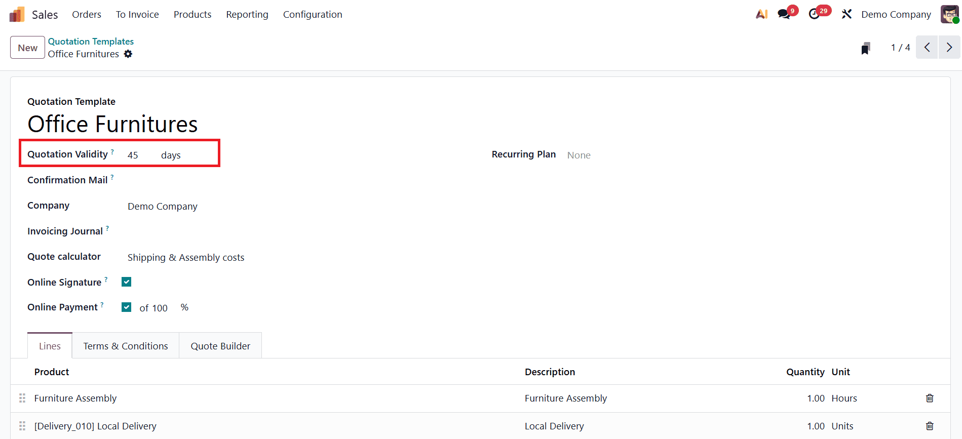 Overview of Controlling Quotation Validity Periods in Odoo 19-cybrosys