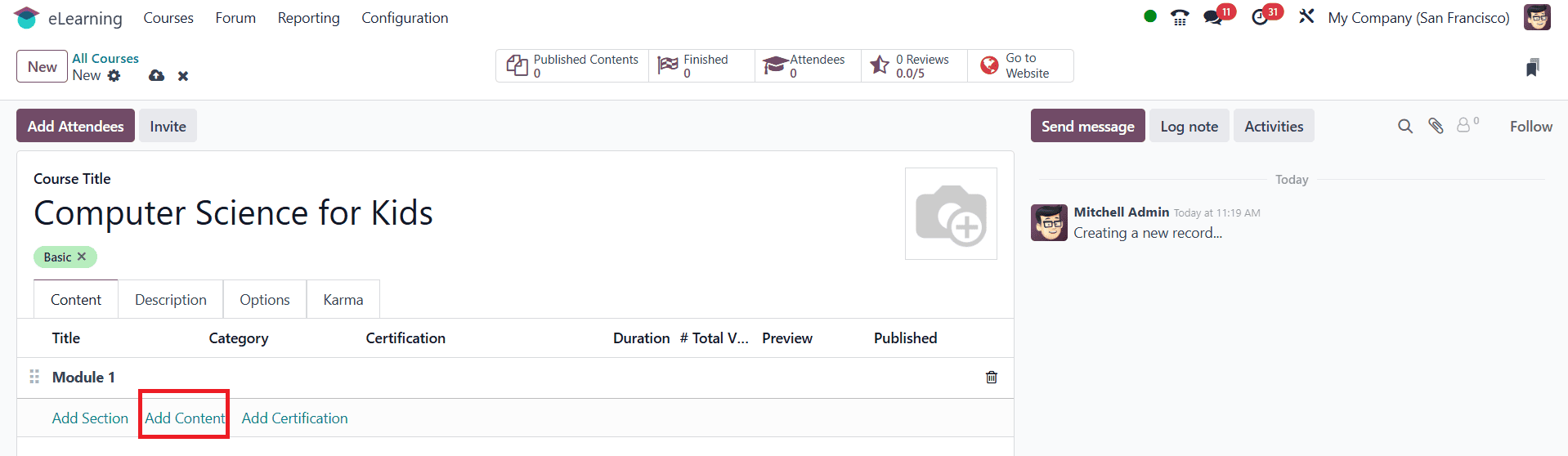 Overview of Creating a Course Forum in Odoo 18 to Engage Learners-cybrosys