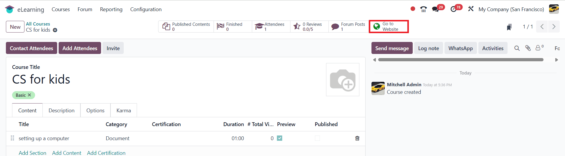 Overview of Creating a Course Forum in Odoo 18 to Engage Learners-cybrosys
