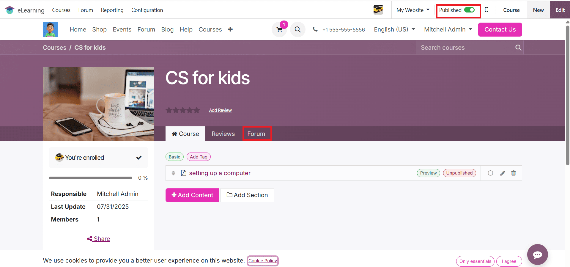 Overview of Creating a Course Forum in Odoo 18 to Engage Learners-cybrosys