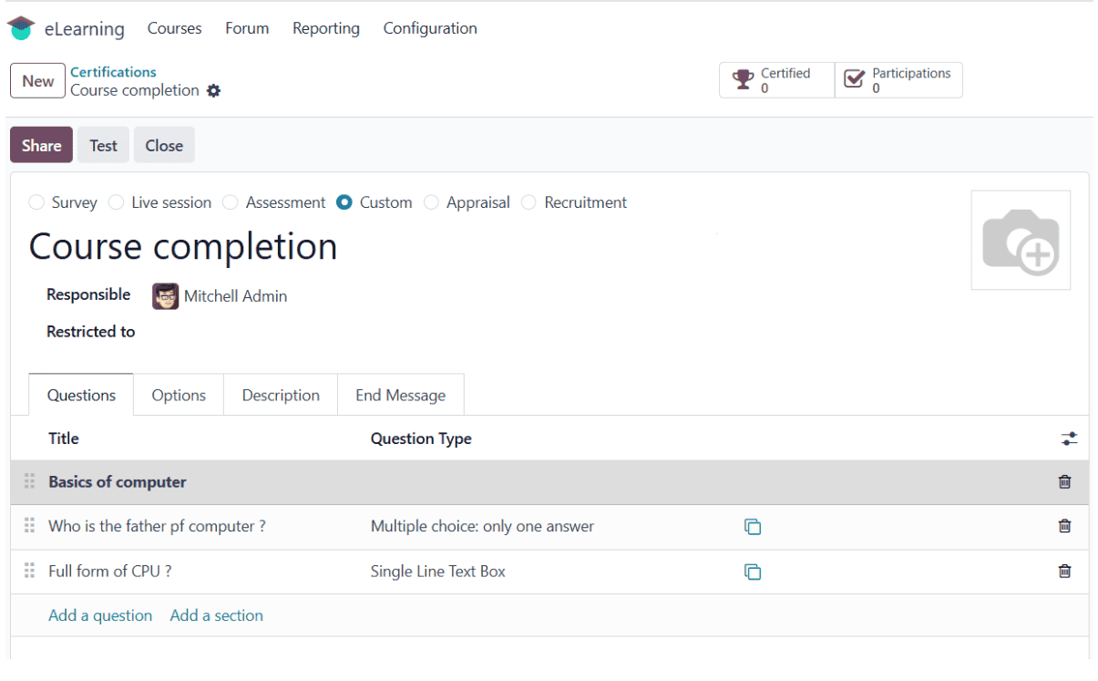 Overview of e-Learning Certification Management in Odoo 18-cybrosys