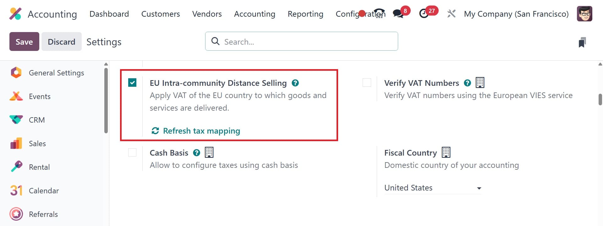 Overview of EU Intra-Community Distance Selling in Odoo 18 Accounting-cybrosys