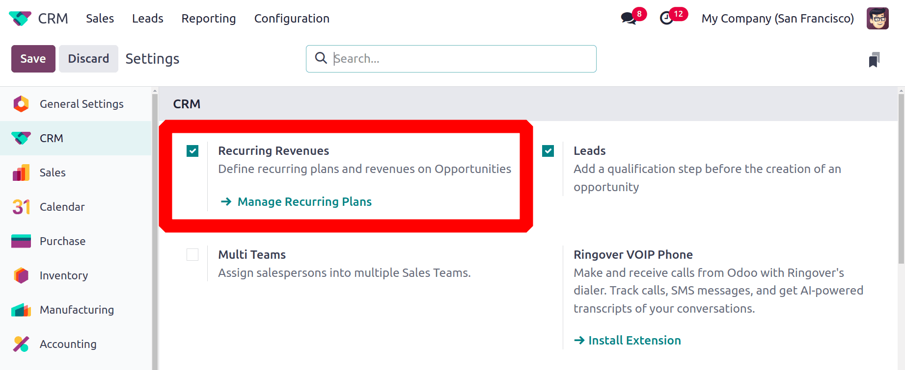 Overview of Expected & Recurring Revenue of an Opportunity in Odoo 18-cybrosys