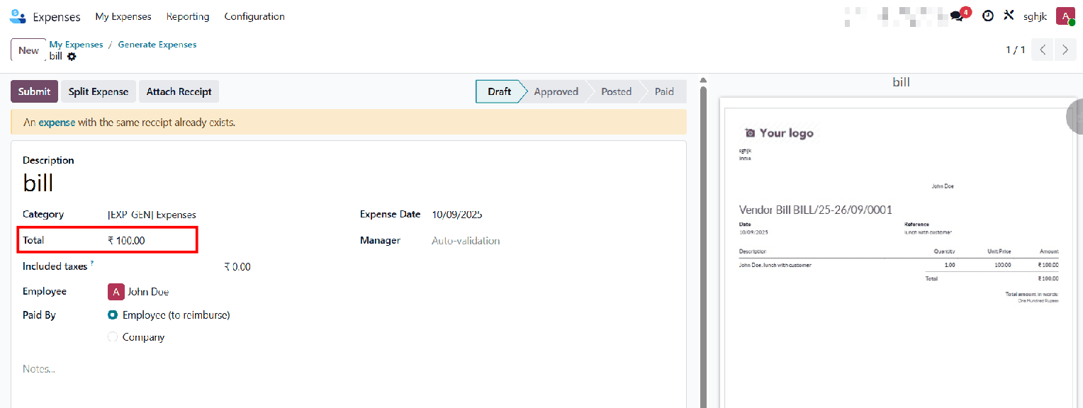 Overview of Expense Digitization in Odoo 18 Expense-cybrosys