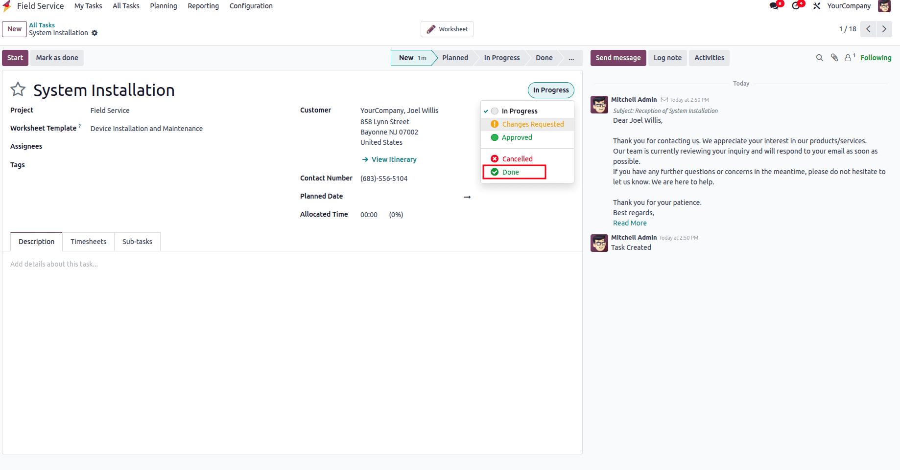 Overview of Field Service Reporting In Odoo 18-cybrosys