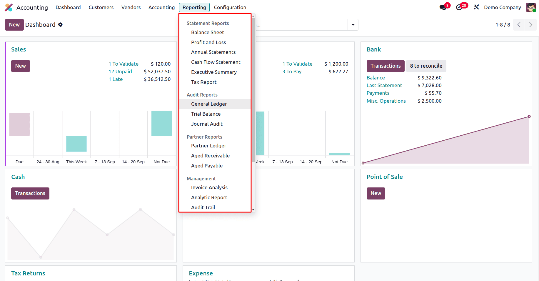 Overview of Financial Statement in Odoo 18 Accounting Module-cybrosys