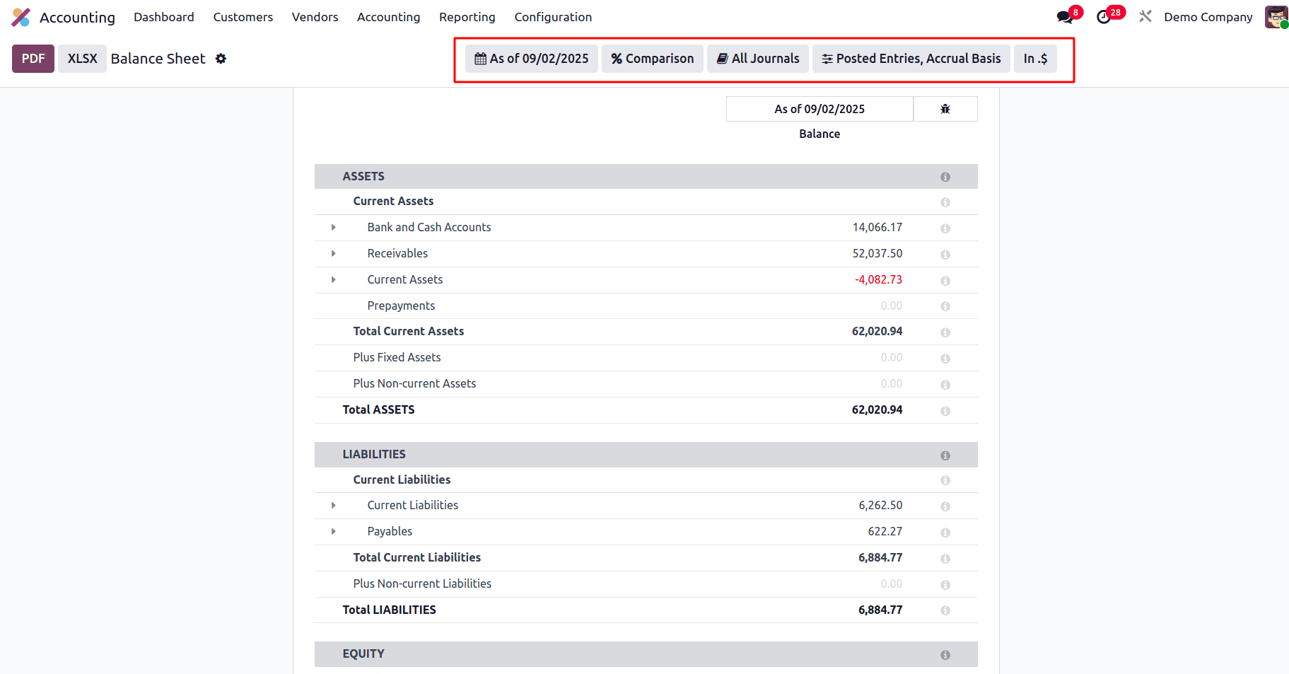 Overview of Financial Statement in Odoo 18 Accounting Module-cybrosys