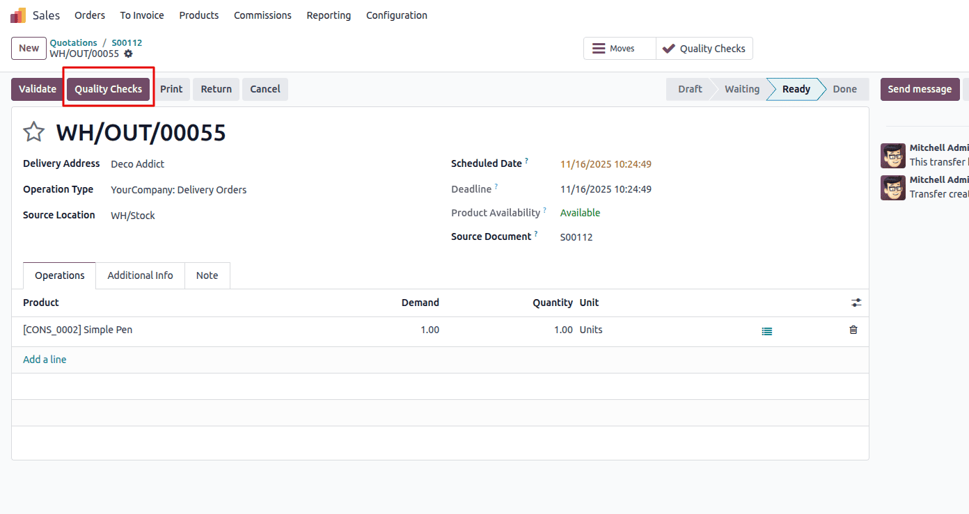 Overview of Implementing Quality Control in Odoo 18 Transfer Operations-cybrosys