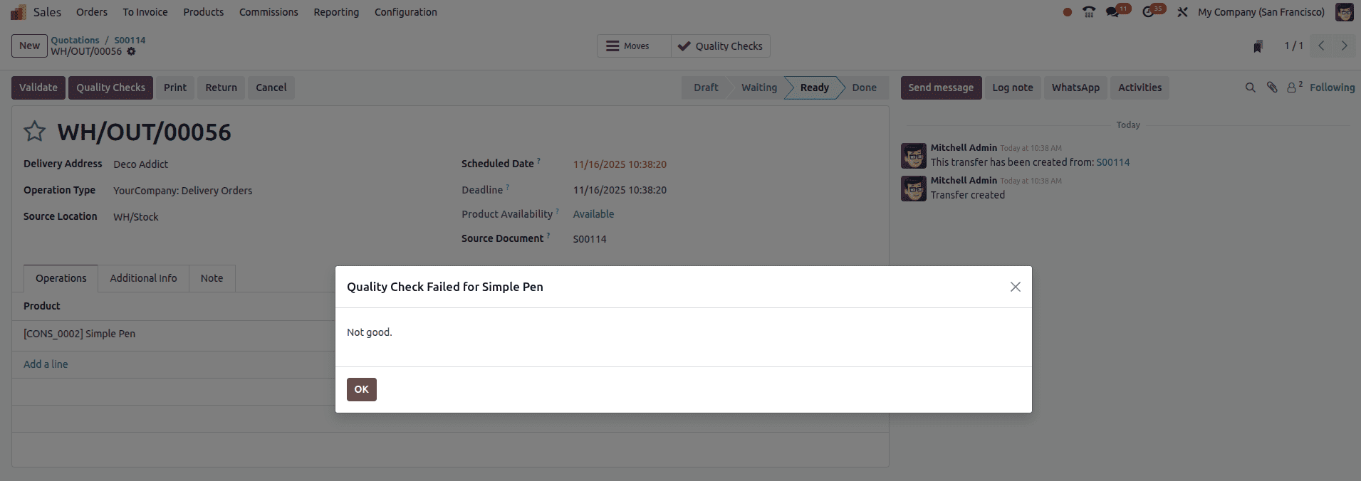 Overview of Implementing Quality Control in Odoo 18 Transfer Operations-cybrosys