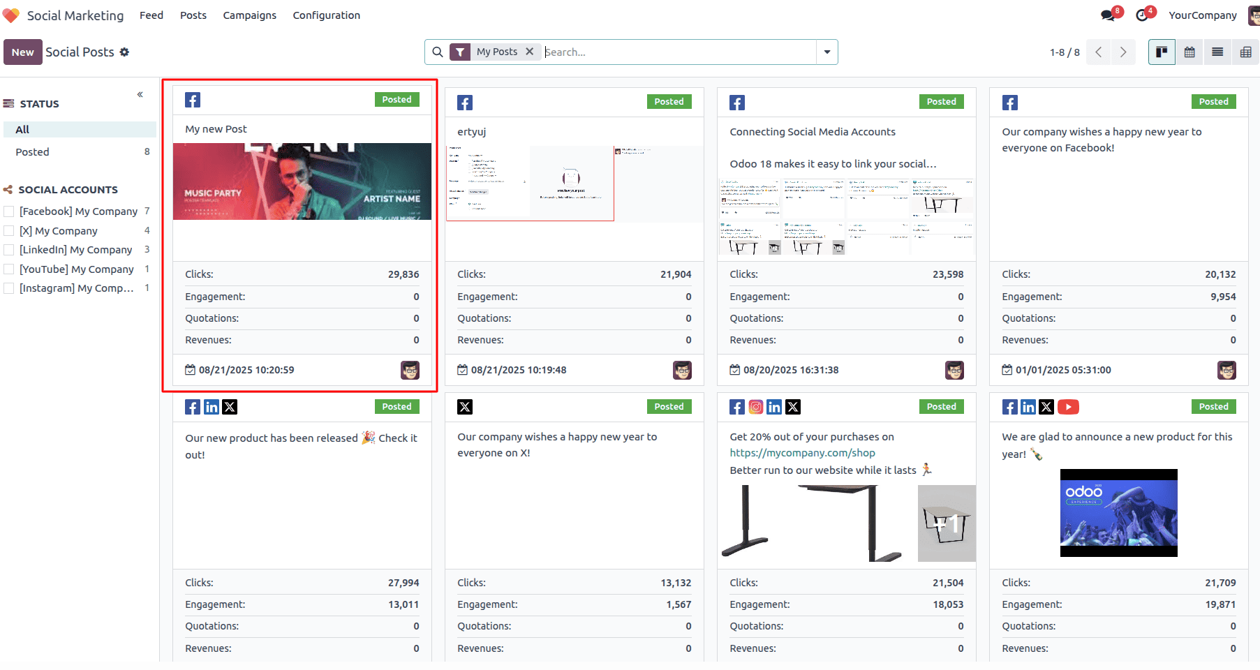 Overview of Integrating Social Media with Odoo 18's Social Marketing Module-cybrosys