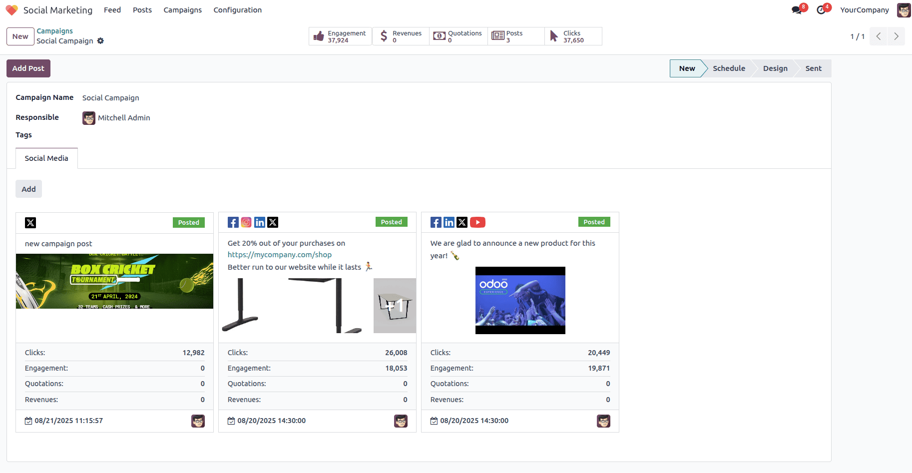 Overview of Integrating Social Media with Odoo 18's Social Marketing Module-cybrosys
