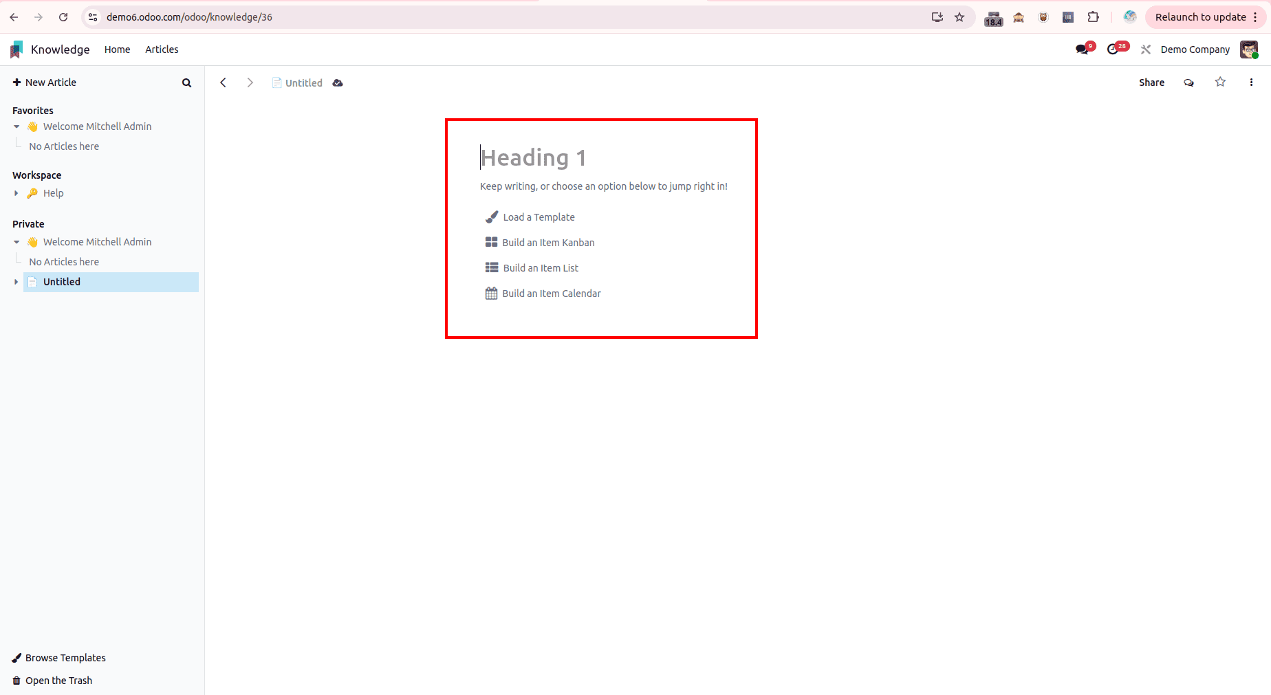 Overview of Knowledge Module in Odoo 18-cybrosys