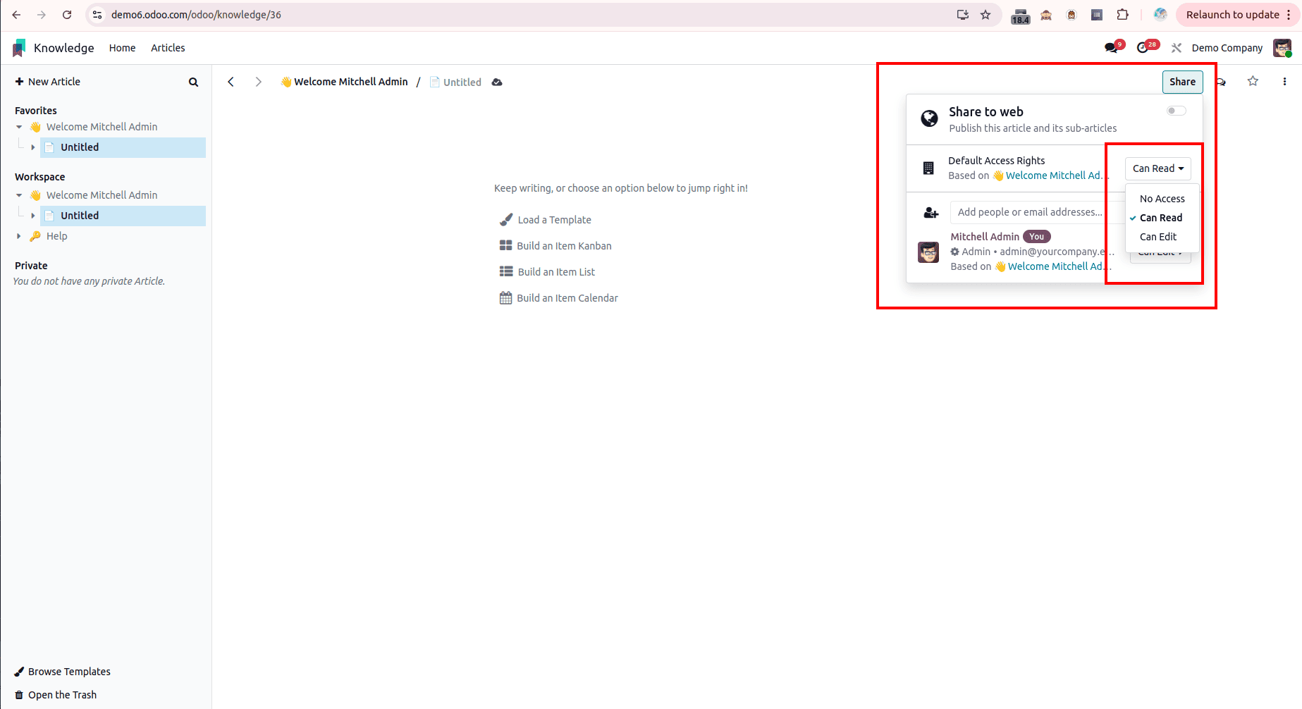 Overview of Knowledge Module in Odoo 18-cybrosys