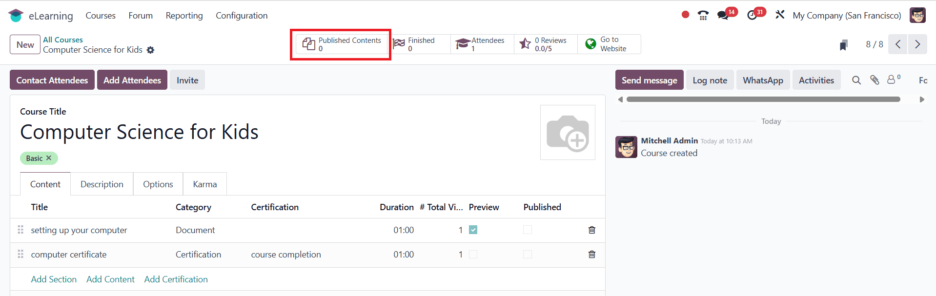 Overview of Launching Online Courses in Odoo 18 e-Learning-cybrosys
