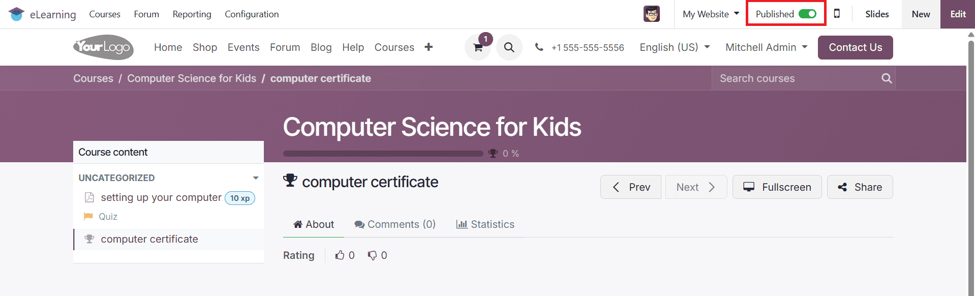 Overview of Launching Online Courses in Odoo 18 e-Learning-cybrosys