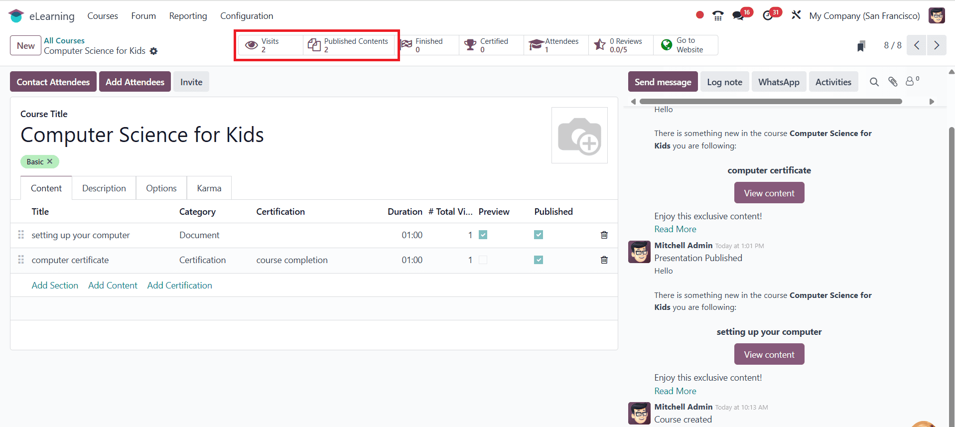 Overview of Launching Online Courses in Odoo 18 e-Learning-cybrosys